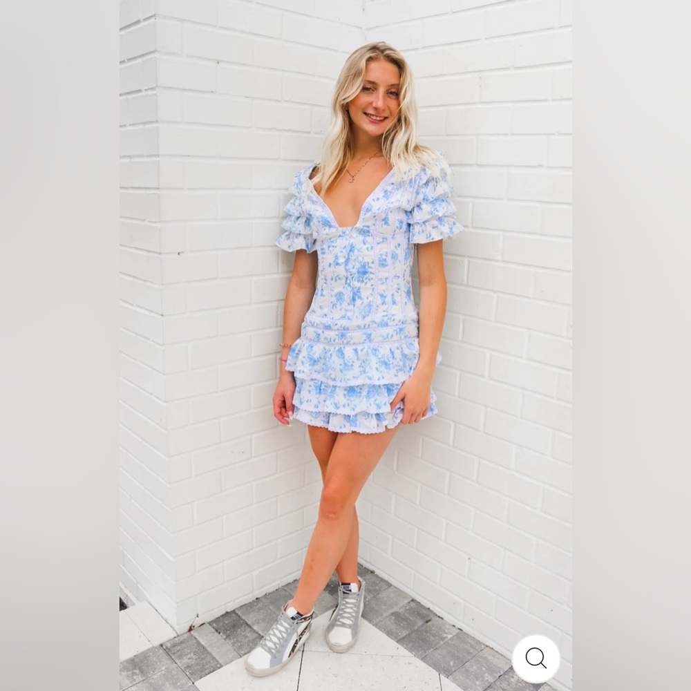 Blue and White Mini Dress